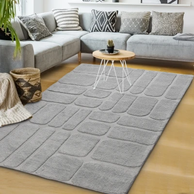 Afbeelding van Vloerkleed Japandi Bermuda 100% Wol Laagpolig Tapijt Grijs Rechthoek 160x230 cm