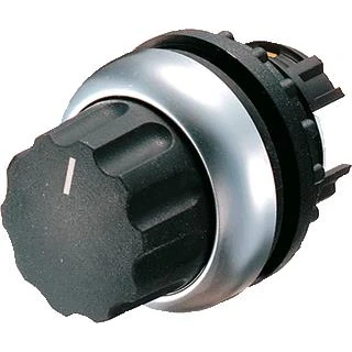 Afbeelding van Eaton rmq titan m22 frontelement keuzeschakelaar met draaiknop kleur zwart 4 standen 1 0 2 3 vast 45 graden schakelhoek 279419