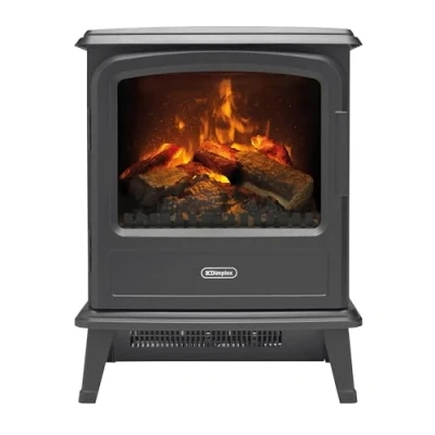 Afbeelding van Dimplex Evandale Optimyst Elektrische Haard Leisteen 1000w / 2000w Luchtverhitter Waterdampvlameffect Kachelvuur met gietijzeren effectvandale Slate