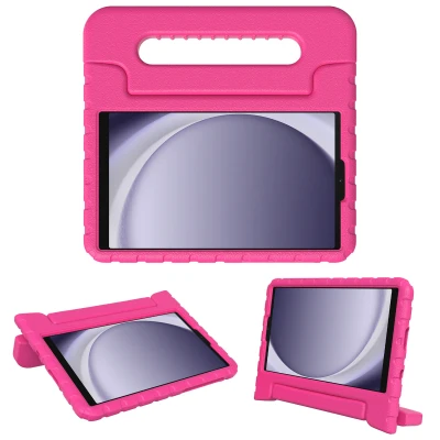 Afbeelding van Samsung Galaxy Tab A9 Hoes: iMoshion Kidsproof Backcover met handvat Shockproof/Valbescherming Softcase,Backcover Roze Siliconen En TPU (zacht