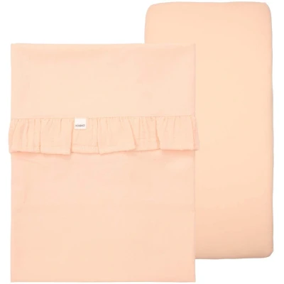 Afbeelding van Koeka Ledikantlaken En Hoeslaken Set Ruffle Faro peach