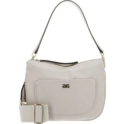 Afbeelding van abro Leren Schoudertas Leather Dalia Hobo Bag Clara Beige Crème