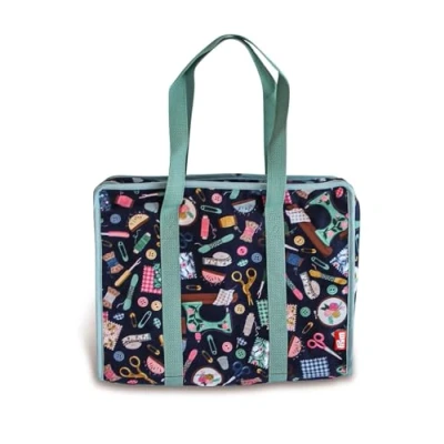Afbeelding van Prym 612061 tas, katoen, marine, 34 x 26 9,5 cm