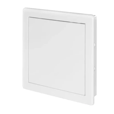 Afbeelding van Awenta Kunststof toegangsklapdeur 200x200 mm witte afdekplaat voor de openingsklep kastdeurslot deurgrendel verborgen scharnier afneembare deur lakbaar glad oppervlak