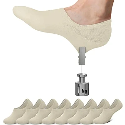 Afbeelding van Falechay Sneakersokken Voor Dames 8 Paar No Show Sokken Onzichtbare Herren Korte Silicone Antislip Beige 35 38