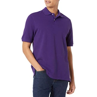 Afbeelding van Amazon Essentials Men&#039;s Poloshirt van piqué katoen met normale pasvorm (verkrijgbaar in grote en lange maten), Donkerpaars, XXL