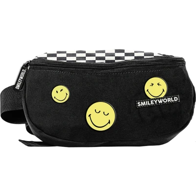 Afbeelding van BeUniq Heuptasje, Smiley Black and White 24 x 13 9 cm Polyester