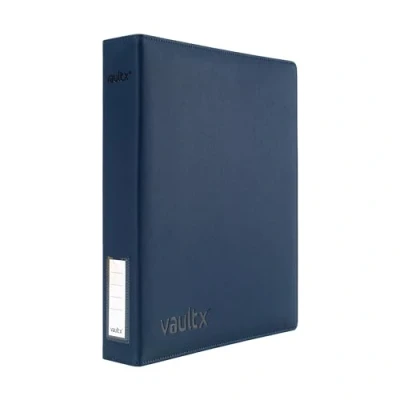 Afbeelding van Vault X Premium Exo Tec 3 Ring TCG bindmiddel voor 9 vakken verzamelkaartpagina&#039;s 30+ paginacapaciteit, gemakkelijk te openen, D ringclipbanden CCG fotokaarten (slank, blauw)