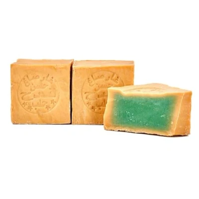 Afbeelding van Carenesse Originele Aleppo zeep 2 x 200 g, 15% laurierolie en 85% olijfolie, haarzeep olijfolie natuurlijke met de hand volgens oud traditioneel recept lange rijptijd