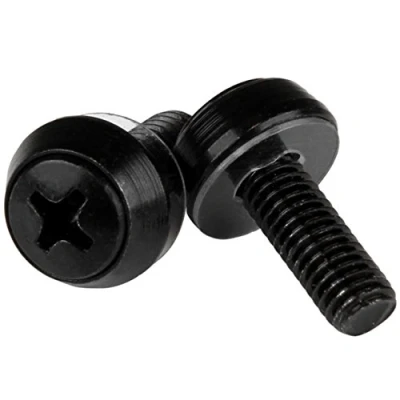 Afbeelding van StarTech M6 x 12mm schroeven voor serverkast en rack 50 stuks pak zwart