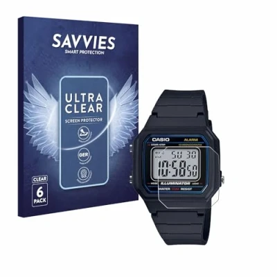 Afbeelding van Savvies (6 Stuks) Schermbeschermer voor Casio Unisex W 800H 1BVES Screen Protector Ultra Transparant