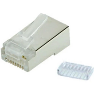 Afbeelding van RJ45 krimp connector (STP) voor CAT6 netwerkkabel (vast/flexibel) per stuk (2 delig)