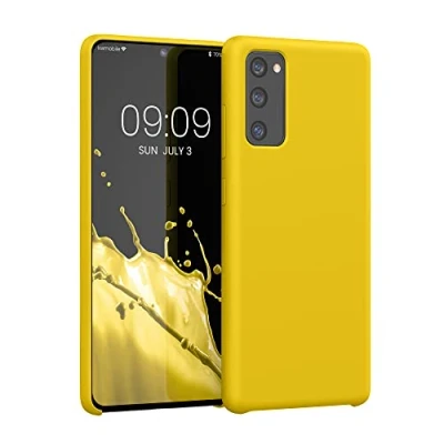 Afbeelding van kwmobile telefoonhoesje geschikt voor Samsung Galaxy S20 FE Hoesje met siliconen coating Smartphone case in stralend geel