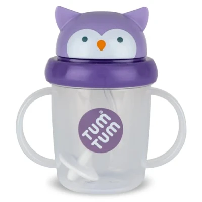 Afbeelding van TUM Tippy Up Free Flow Sippy Cup (geen ventiel), voor peuters, 200 ml, BPA vrij (Olivia Owl S3)