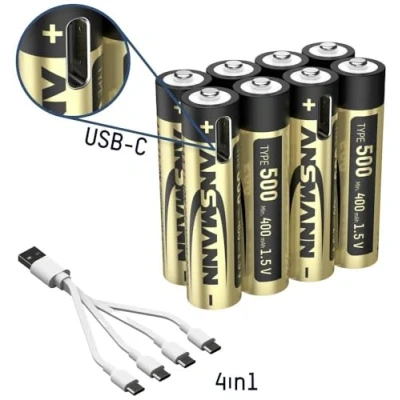 Afbeelding van Ansmann 1311 0031 Oplaadbare AAA batterij (potlood) Lithium 400 mAh 1.2 V 8 stuk(s)
