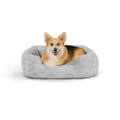 Afbeelding van Best Friends by Sheri Soothe &amp; Snooze Lounge Lux Memory Foam Rectangular Dog Bed, Washable, Grey, Medium 30&quot; x 20&quot;