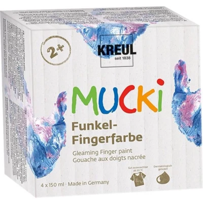 Afbeelding van Creativ Company Mucki Vingerverf Metallic Blauw/Goud/Roze/Zilver, 4st.