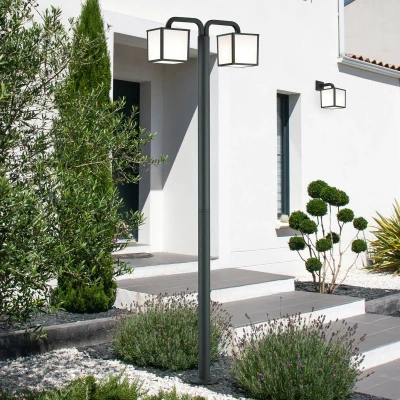 Afbeelding van TRIO CUBANGO Paalverlichting Antraciet incl. 2x E27 4,9W Buitenverlichting IP54