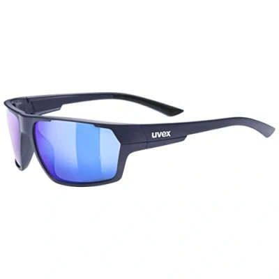 Afbeelding van uvex sportstyle 233 P sportbril voor dames en heren gepolariseerd gespiegeld deep space matt/blue one size