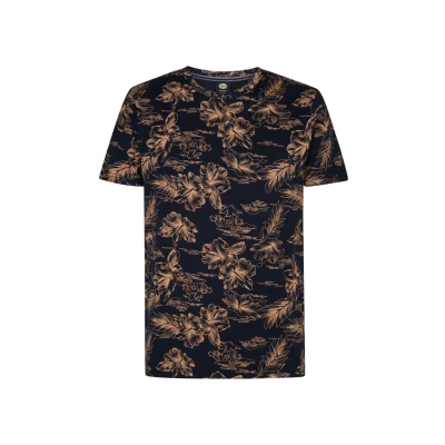 Afbeelding van Petrol Industries Allover Print Crestview Tshirt print, Heren, Maat: Small, Navy blue