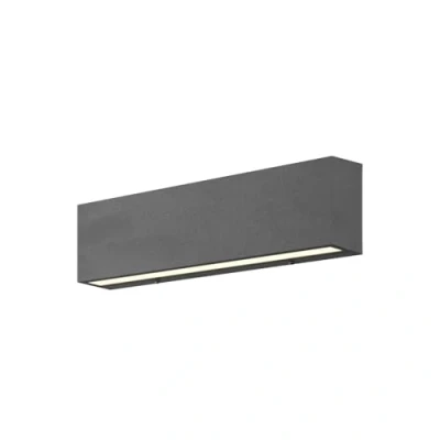 Afbeelding van Lucande LED wandlamp buiten 1licht aluminium, glas H: 5 cm grafiet, gesatineerd Inclusief lichtbron
