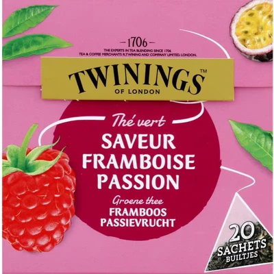 Afbeelding van Twinings Groene thee framboos passievrucht 20 zakjes