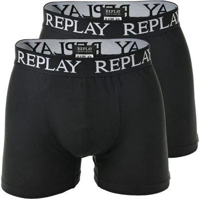 Afbeelding van Replay boxershort heren 2 stuks zwart maat L onderbroeken Cadeau