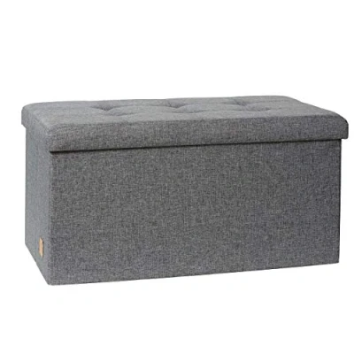 Afbeelding van Love it Store Premium Bank met opbergruimte van hoogwaardig stof Comfortabel en extra stabiel Grijs 76x38x38 cm