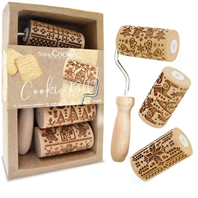 Afbeelding van Scrapcooking Mini Houten Kerstkoekjes Rollers Set/3