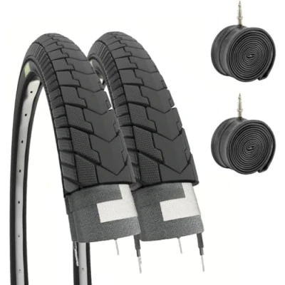 Afbeelding van Ecovelò, 2 x banden 26 1 3/8 (37 590) + binnenband unisex volwassenen, zwart