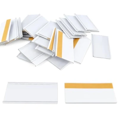 Afbeelding van 100 stuks zelfklevende labelhouders (30 mm x 70 mm), individuele prijshouders van mm, prijskaarten, prijsetiketten, transparante labels