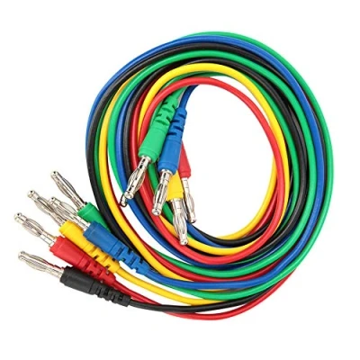 Afbeelding van multimeter meetsnoeren Banaanstekker Alligatorclip, 5 stuks P1043 4 mm Dual Head testclip Multimeterkabel meetsnoer Spuitgegoten connector Testsnoeren voor