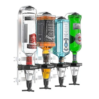 Afbeelding van MillyAnne London Barbarian 4/6 Bottle Optics for Spirits bar Butler 30 ml Shot Meetbeugel Alcohol Wijn Ondersteboven Drink Dispenser Home Garage Man grot 4 Fles