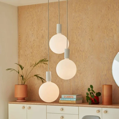 Afbeelding van Tala hanglamp Triple Pendel rond, E27 opaal, wit/wit