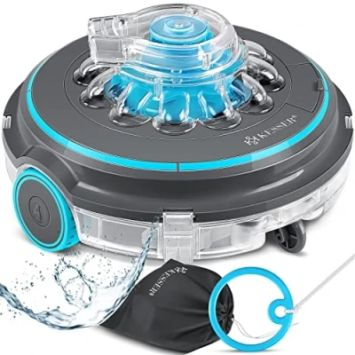 Afbeelding van KESSER® Zwembadrobot zwembadreiniger accu Aqua9000 incl. transporttas voor zwembaden tot 80m² Li Ion max.75 min snoerloze zwembadstofzuiger volautomatische vloerstofzuiger antraciet