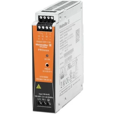 Afbeelding van Weidmuller pro eco 120w 12v 10a power supply switch mode unit 12 1469580000