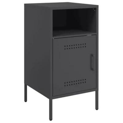 Afbeelding van vidaXL Nachtkastje 36x39x68 cm koudgewalst staal zwart