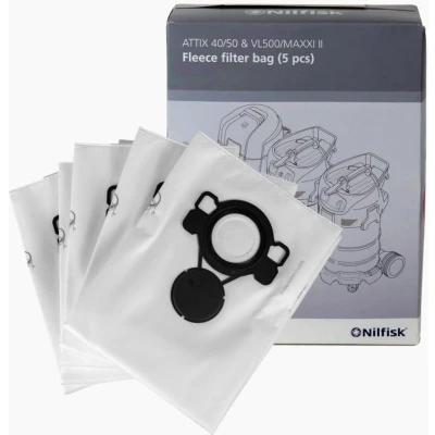 Afbeelding van Nilfisk 107419592 stofzuigerzak fleece filter bag 5 pcs attix 40/50