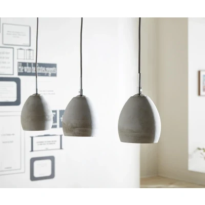 Afbeelding van Plafondlamp Cirillo grijs 70x15 cm 3 schermen beton hanglamp