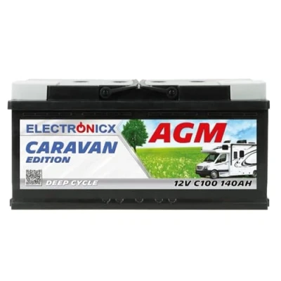 Afbeelding van Electronicx Caravan V2 Edition AGM Zonne accu, 12 V, 140 Ah, voor camper, boot
