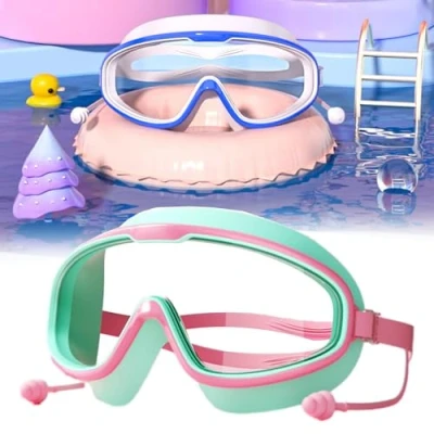 Afbeelding van HD children&#039;s large frame waterproof and anti fog swimming goggles, Swim Goggles (2.5X6.2 in,#11)