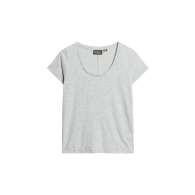 Afbeelding van Superdry Scoop NECK Tshirt basic, Dames, Maat: 40, Pepper grey marl