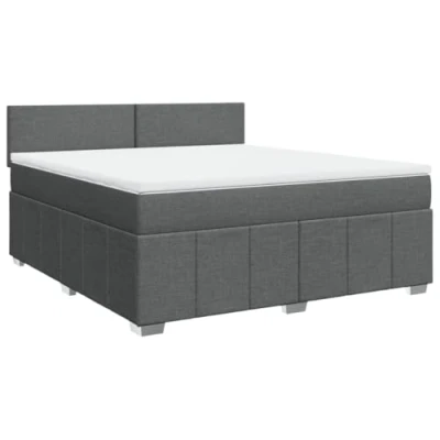 Afbeelding van vidaXL Boxspring met matras stof donkergrijs 180x200 cm