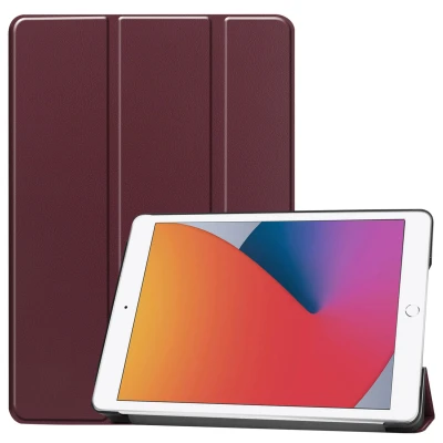 Afbeelding van Apple iPad 9 (2021) 10.2 inch Hoes: iMoshion Trifold Bookcase Bordeaux Kunstleder Tablet Hoezen