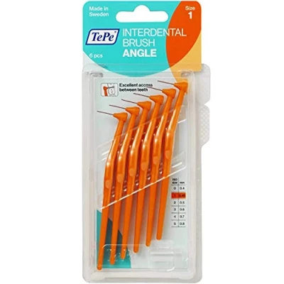 Afbeelding van 10x TePe Angle Interdentale Ragers 0,45 mm Oranje blister à 6 stuks