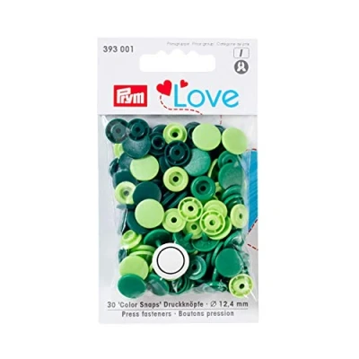 Afbeelding van prym love 393001 30 drukknopen groen 12,4mm