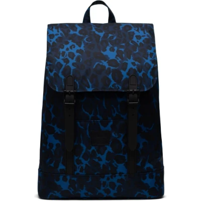 Afbeelding van Herschel Vrije tijd rugzak Schoolrugzak Recycled Flight Satin Retreat Small Backpack Cheetah Camo Bright Cobalt Zwart Blauw