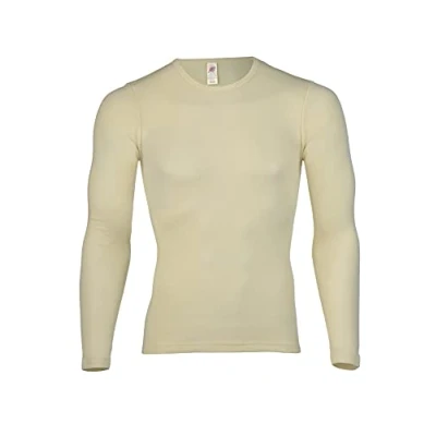 Afbeelding van Heren Shirt Bio Merino Wol Lange Mouw Gebroken Wit Engel Natur 54/56 Extra Large