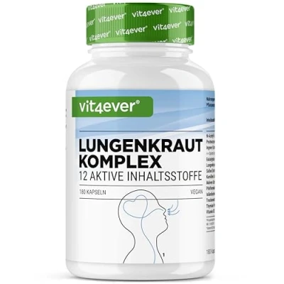 Afbeelding van Longkruid 180 Capsules Hooggedoseerd Adem Complex met Eucalyptus, NAC, Pepermunt, Tijm, Salie, Gember Extract Veganistisch