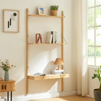 Afbeelding van Wandrek Tingvoll 176x85x31,5 cm bamboe naturel [en.casa]